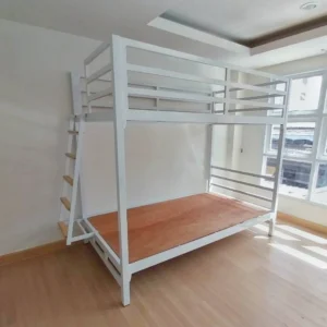เตียงเหล็ก 3.5 ฟุต 2 ชั้น บันไดเสริมไม้เล็ก