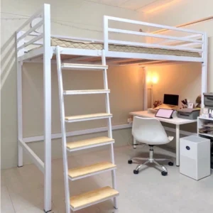 เตียงยกสูง บันไดเสริมไม้